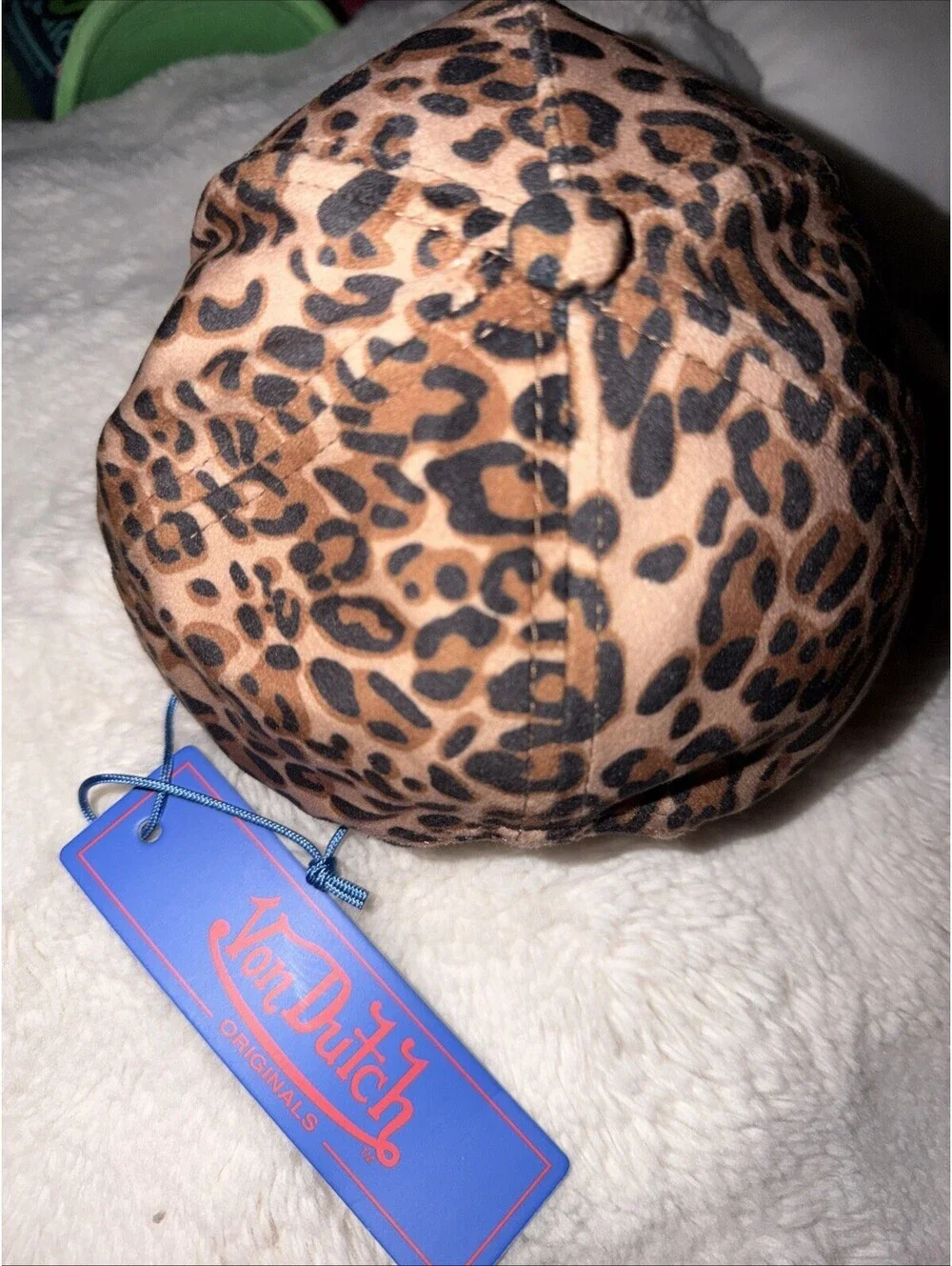 Von Dutch Velvet Leopard Print With pink Logo Snapback Hat, Brand New